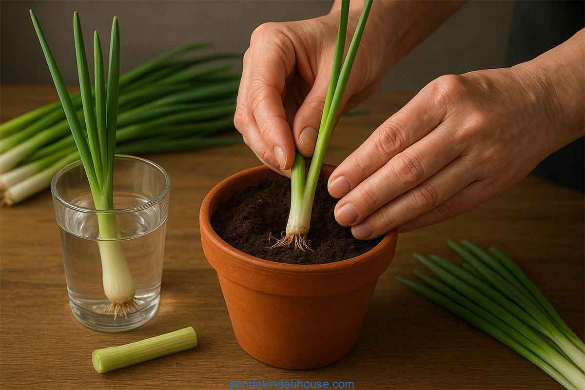 cara menanam daun bawang dari batang