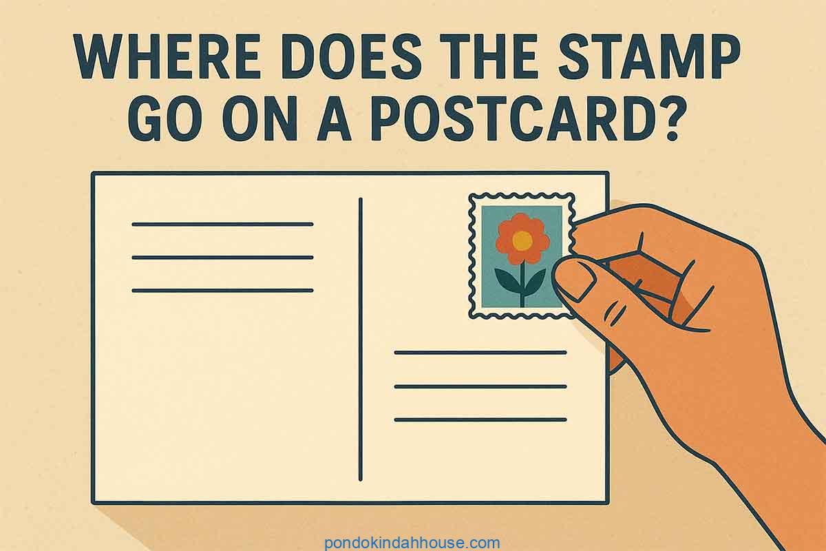 where does the stamp go on a postcard