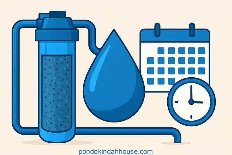 berapa lama ganti media filter air