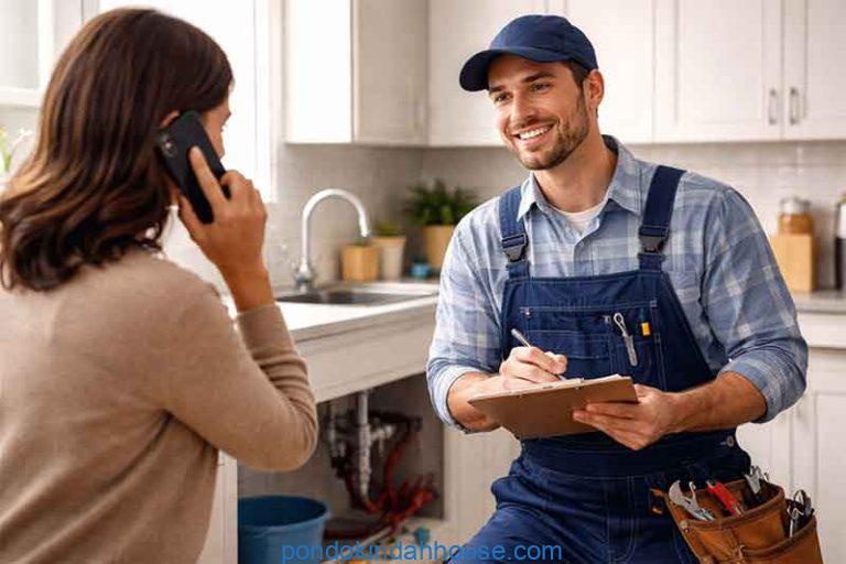 how to call a plumber and ask for help