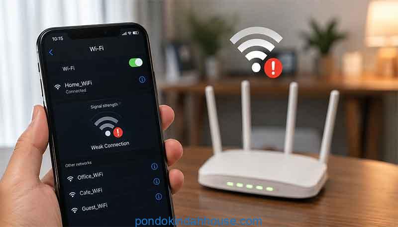 kenapa sinyal wifi di hp lemah padahal dekat